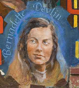 Bernadette Devlin in mural by Susan Greene