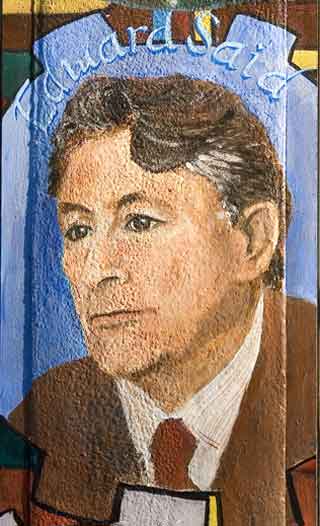 Edward Said in mural by Susan Greene