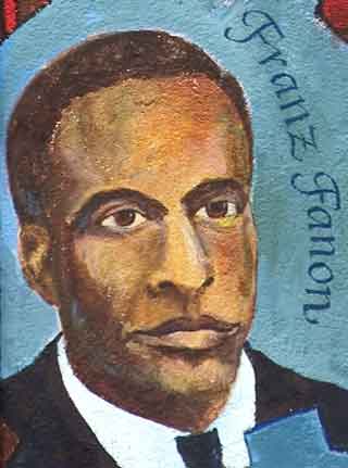 Franz Fanon in mural by Susan Greene