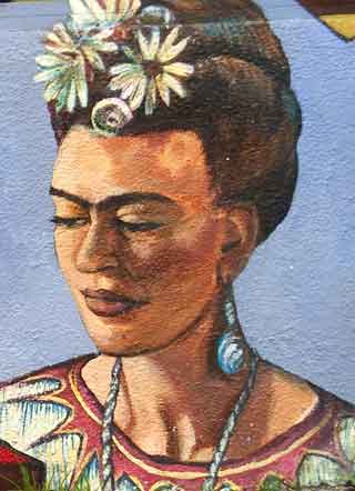 Frida Kahlo in mural by Susan Greene