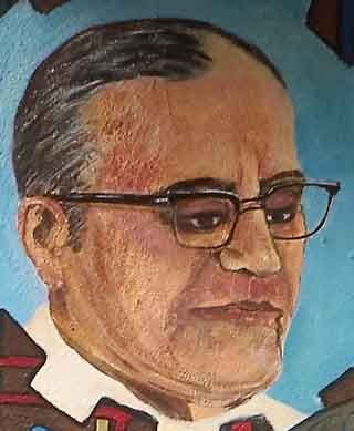 Archbishop Oscar Romero in the talking mural La Lucha Continua in SF