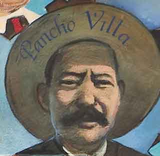 Pancho Villa in mural by Susan Greene